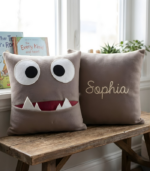 Brown Monster Stuffed Animal. Sensory Toys for Autism. Velvet Throw Pillows for Kids. - Image 7