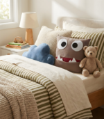 Brown Monster Stuffed Animal. Sensory Toys for Autism. Velvet Throw Pillows for Kids. - Image 8