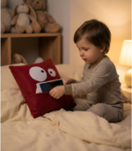 Personalized Monster Pillow | Velvet Nursery Decor with Pocket - Image 3