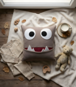 Brown Monster Stuffed Animal. Sensory Toys for Autism. Velvet Throw Pillows for Kids. - Image 5