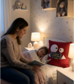 Personalized Monster Pillow | Velvet Nursery Decor with Pocket - Image 5