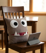 Brown Monster Stuffed Animal. Sensory Toys for Autism. Velvet Throw Pillows for Kids. - Image 10