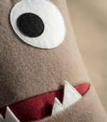 Brown Monster Stuffed Animal. Sensory Toys for Autism. Velvet Throw Pillows for Kids. - Image 6