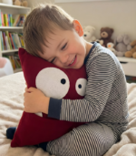 Personalized Monster Pillow | Velvet Nursery Decor with Pocket - Image 2