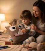 Brown Monster Stuffed Animal. Sensory Toys for Autism. Velvet Throw Pillows for Kids. - Image 3