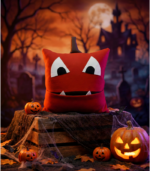 Luxury Cashmere  Pumpkin Monster Pillow | Halloween Seasonal Decor - Image 6