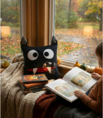 Personalized Black Monster Pillow | Spooky Gothic Decor | Bat Plushie | Halloween Home Accent - Image 11