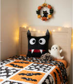 Personalized Black Monster Pillow | Spooky Gothic Decor | Bat Plushie | Halloween Home Accent - Image 5