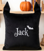 Personalized Black Monster Pillow | Spooky Gothic Decor | Bat Plushie | Halloween Home Accent - Image 7