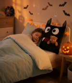 Personalized Black Monster Pillow | Spooky Gothic Decor | Bat Plushie | Halloween Home Accent - Image 6