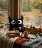 Personalized Black Monster Pillow | Spooky Gothic Decor | Bat Plushie | Halloween Home Accent - Image 8