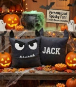 Grey Werewolf Monster Pillow with Pocket for Halloween | Spooky Halloween Decor | Nursery Gift - Image 3