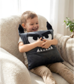 Grey Werewolf Monster Pillow with Pocket for Halloween | Spooky Halloween Decor | Nursery Gift - Image 2